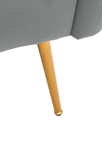 Larissa Grey Velvet Accent Chair with Channel Tufting