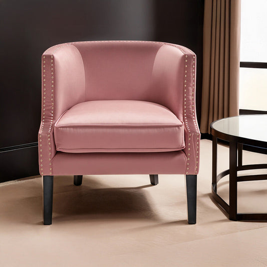 Larissa Pink Velvet Studded Chair