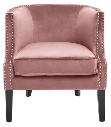 Pink Velvet Studded Chair | Larissa