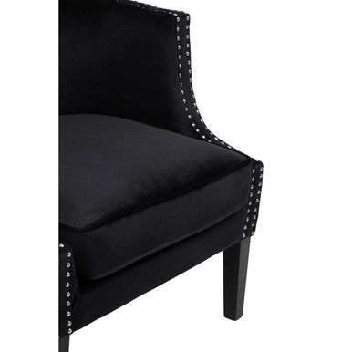 Larissa Black Velvet Studded Chair