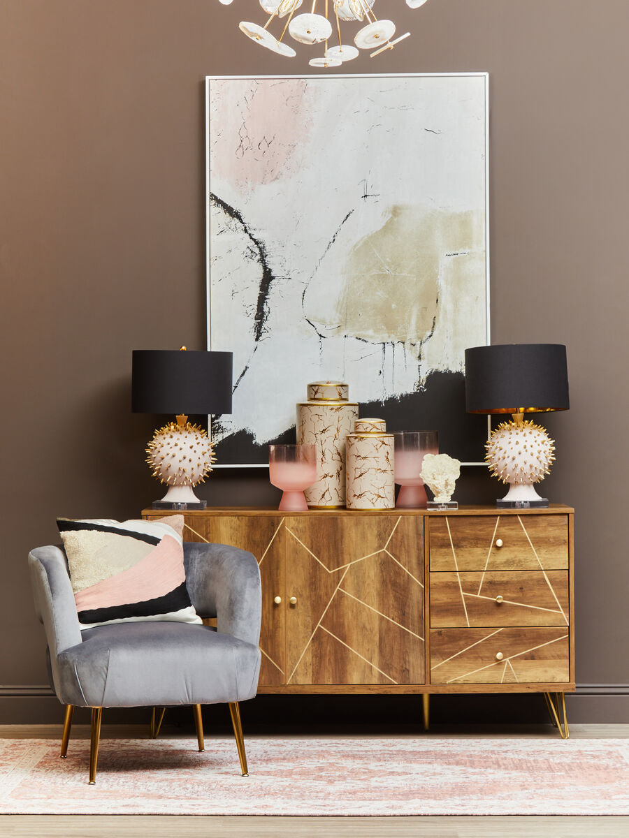 Larissa Grey Velvet Curved Accent Chair