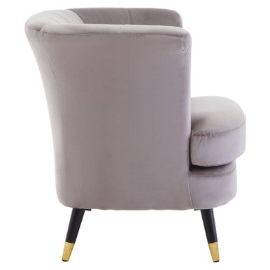 Mink Velvet Curved Accent Chair | Loretta