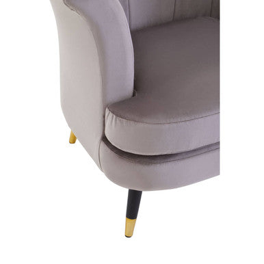 Mink Velvet Curved Accent Chair | Loretta