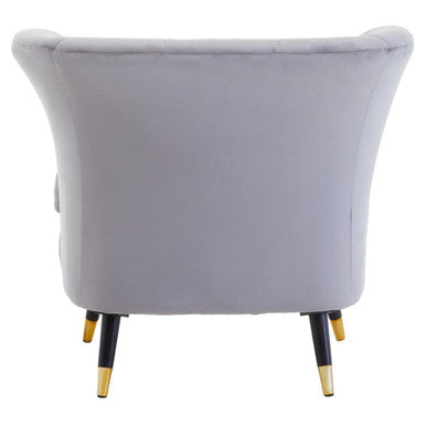 Loretta Grey Velvet Curved Accent Chair