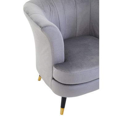 Loretta Grey Velvet Curved Accent Chair