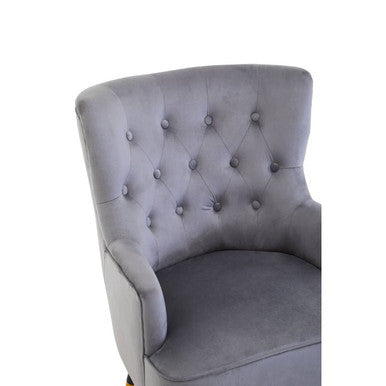 Loretta Grey Velvet Tufted Chair