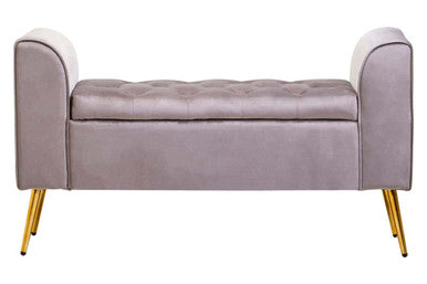 Loretta Mink Velvet Ottoman Storage Bench