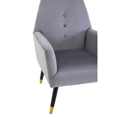 Loretta Grey Velvet Chair with Button Tufting