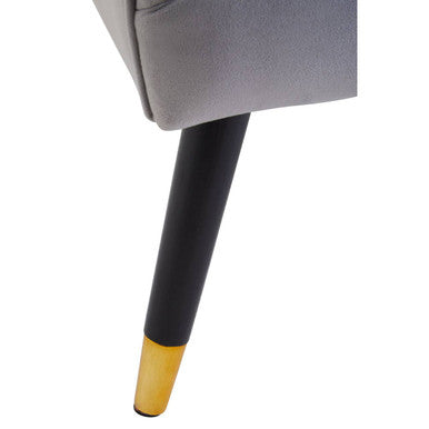 Loretta Grey Velvet Button Detail Chair