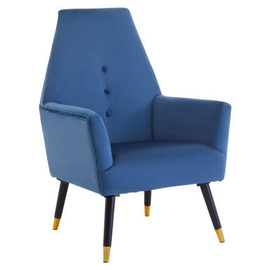 Loretta Midnight Blue Velvet Chair with Button Detail