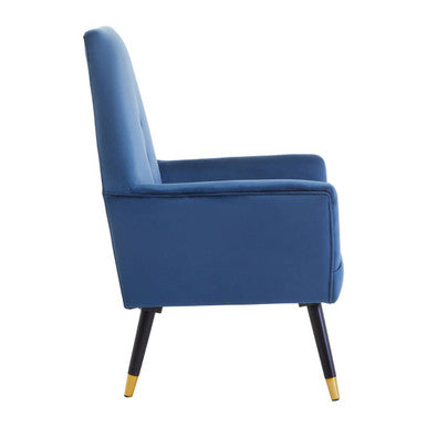 Loretta Midnight Blue Velvet Chair with Button Detail