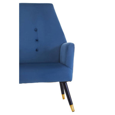 Loretta Midnight Blue Velvet Chair with Button Detail