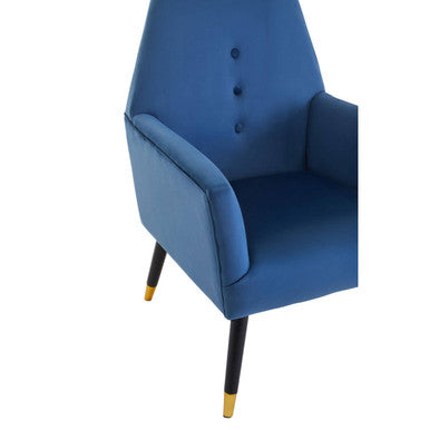 Loretta Midnight Blue Velvet Chair with Button Detail