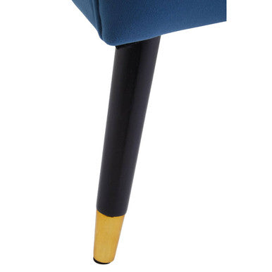 Loretta Midnight Blue Velvet Chair with Button Detail