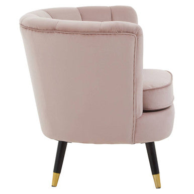 Loretta Dusky Pink Velvet Shell Accent Chair