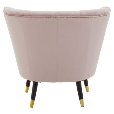 Loretta Dusky Pink Velvet Shell Accent Chair