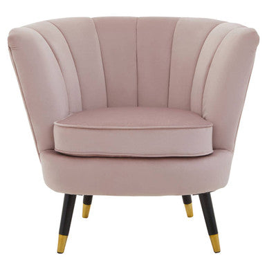 Loretta Dusky Pink Velvet Shell Accent Chair