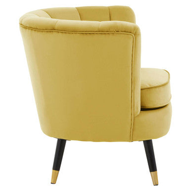 Loretta Pistachio Velvet Accent Chair with Channel Tufting