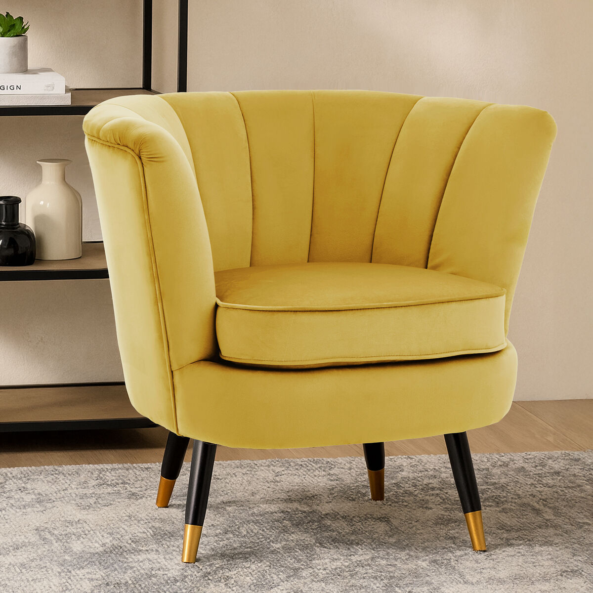 Loretta Pistachio Velvet Shell Accent Chair