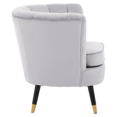 Grey Velvet Shell Accent Chair | Loretta