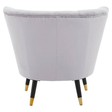 Grey Velvet Shell Accent Chair | Loretta