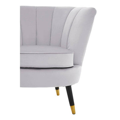 Loretta Grey Velvet Shell Accent Chair