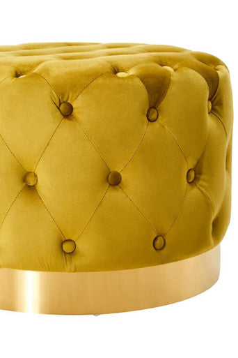 Loretta Pistachio Velvet Stool with Button Tufting