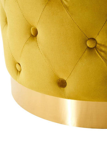 Loretta Pistachio Velvet Stool with Button Tufting