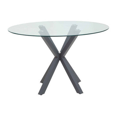 Salford Round Dining Table With Grey Metal Legs