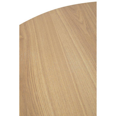 Salford Wood Veneer Round Dining Table With Black Metal Legs
