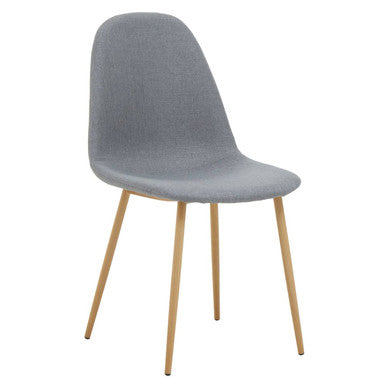 Salford Grey Fabric Dining Chair With Wood Effect Legs
