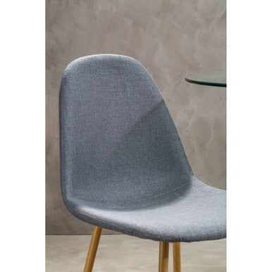 Salford Grey Fabric Dining Chair With Wood Effect Legs