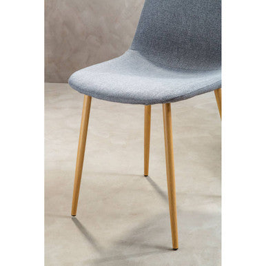 Salford Grey Fabric Dining Chair With Wood Effect Legs