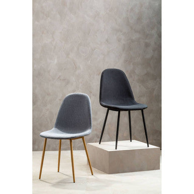 Salford Grey Fabric Dining Chair With Wood Effect Legs