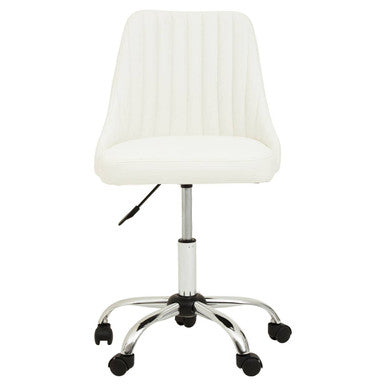 Brent Off White Leather Effect Home Office Chair