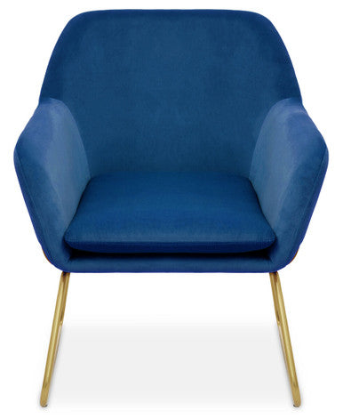 Xander Midnight Blue Velvet Modern Accent Chair