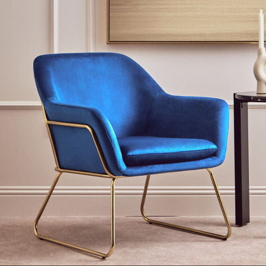 Xander Midnight Blue Velvet Modern Accent Chair