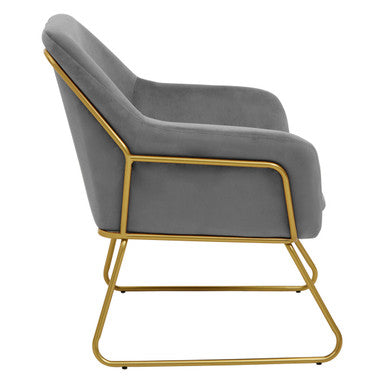 Xander Grey Velvet Armchair