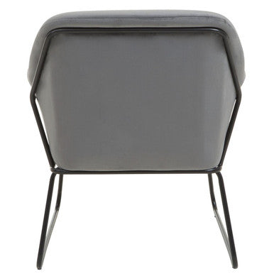 Xander Grey Velvet And Black Frame Armchair