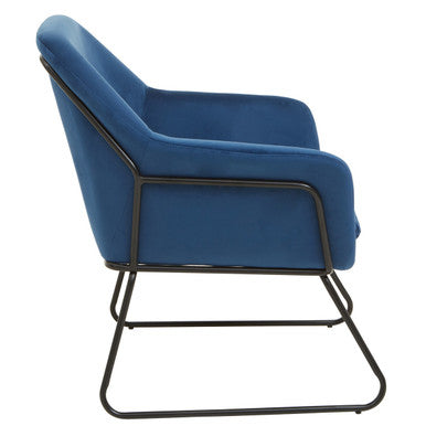 Xander Midnight Velvet And Black Frame Armchair