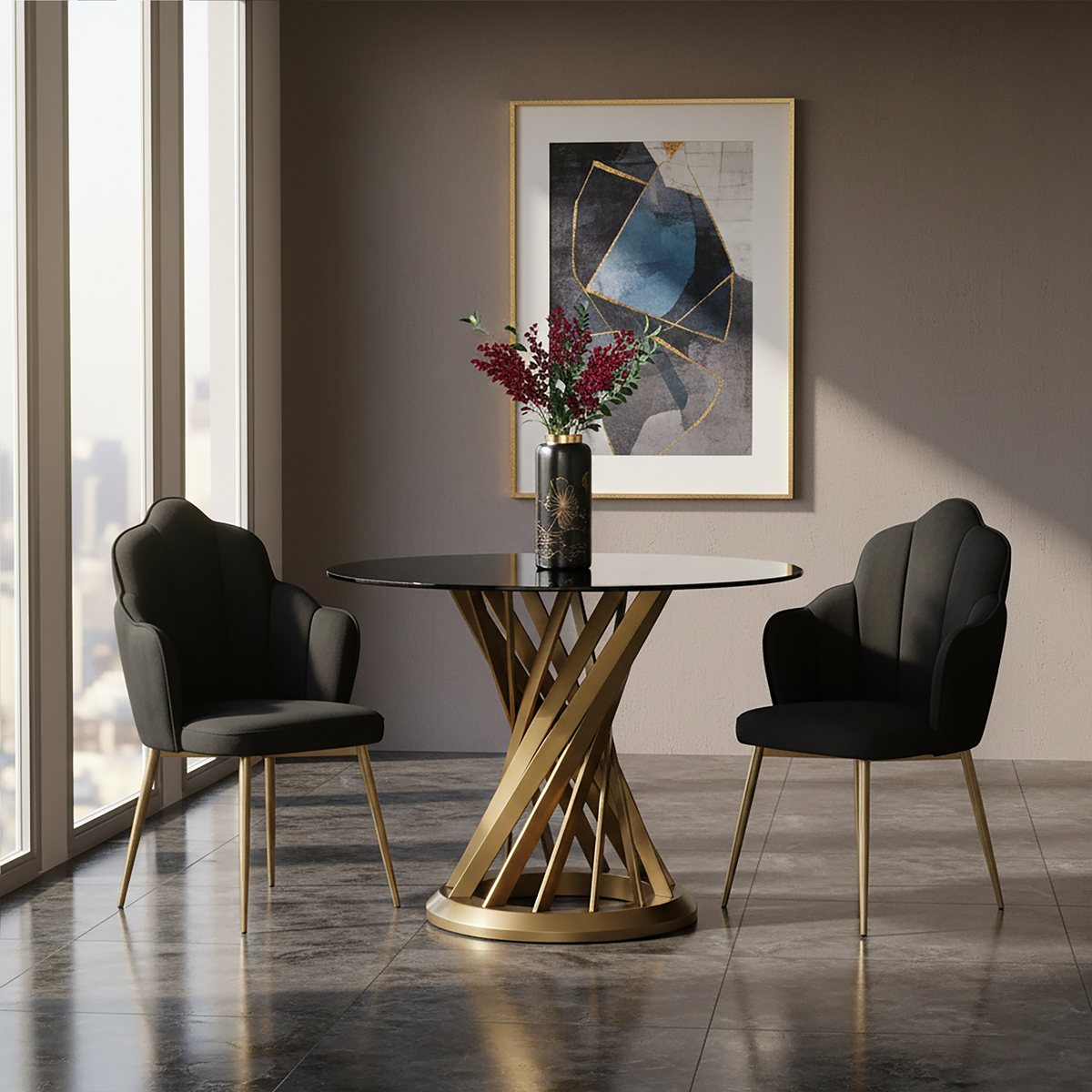 Black Velvet Dining Chair | Tian