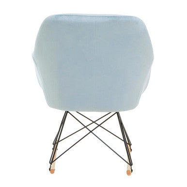 Stockholm Small Blue Velvet Rocking Chair