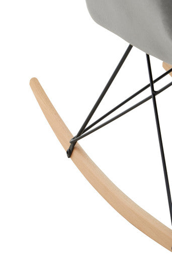 Stockholm Small Grey Velvet Rocking Chair