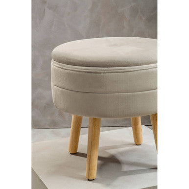 Mink Velvet Stool | Ivy