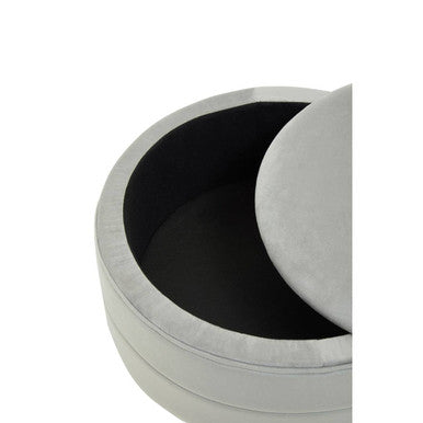 Ivy Grey Velvet Stool