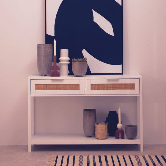 Sherman White Wood Console Table