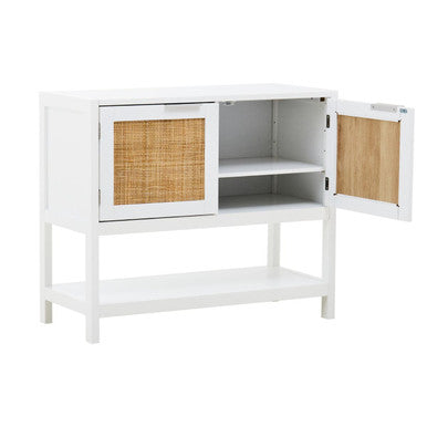 Sherman White Wood Side Cabinet