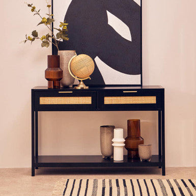 Sherman Black Wood Console Table
