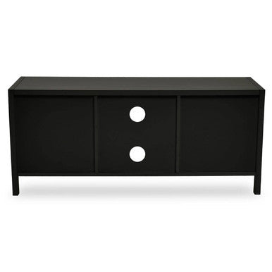 Black Wood and Rattan Media Unit | Sherman