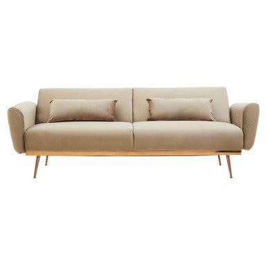 Mink Velvet Sofa Bed, Hatton